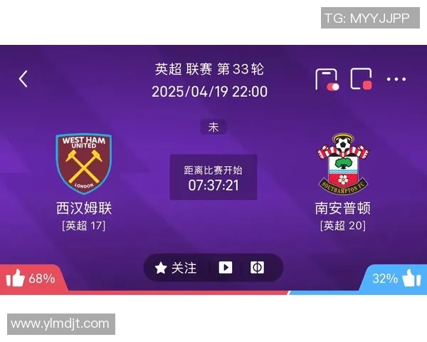 西汉姆联对南安普顿比赛前瞻及胜负预测分析